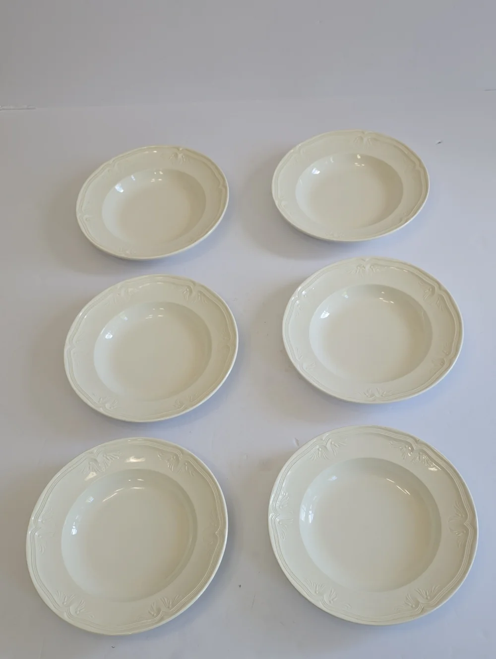 Villeroy & Boch Set Of 6 Cortina 2700 Soup/Pasta Bowls Vitro Porcelain White